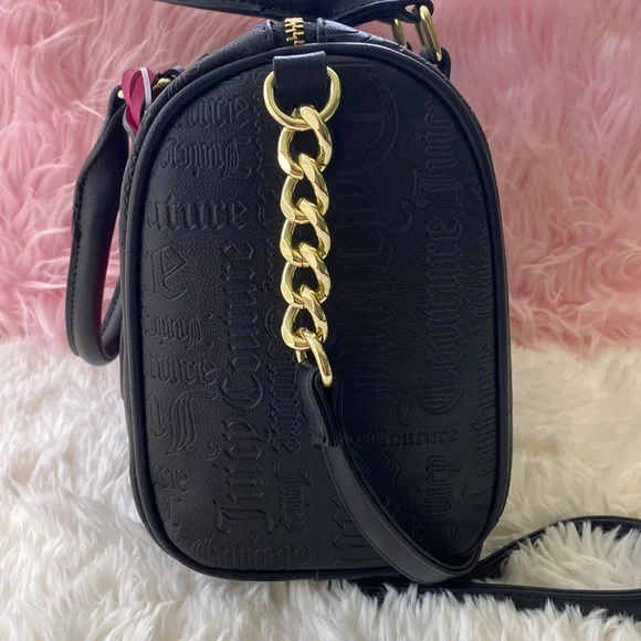 🖤 Juicy Couture Deboss Logo Black Speedy Satchel - Picture 5 of 11